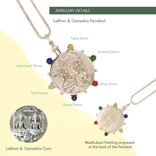 LAXMI AND GANESHA PENDANT (Large Size)