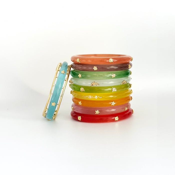 Koharu Garden Crystal bangle with frame (Festive Edition)