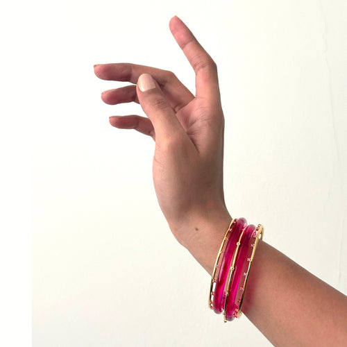 Iro Tsubaki Stacked Glass bangle (Fully fame)