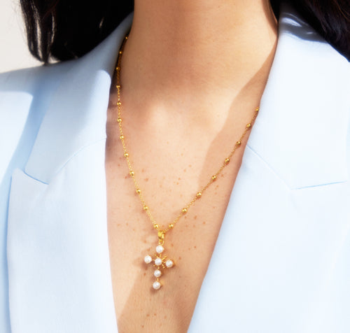 GRACE CROSS PENDANT (BRASS)