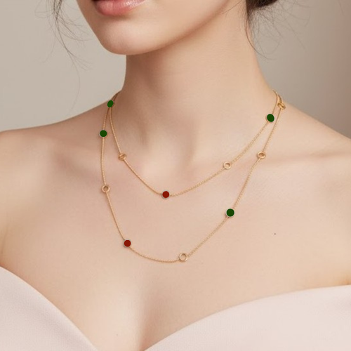 LONG POLKA CONNECT NECKLACE