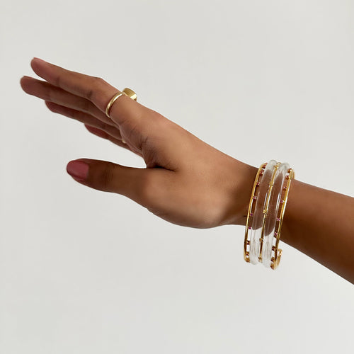 Iro Tsubaki Stacked Glass bangle (Fully fame)