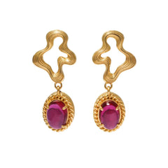 FUSCHIA FANSIES EARRINGS