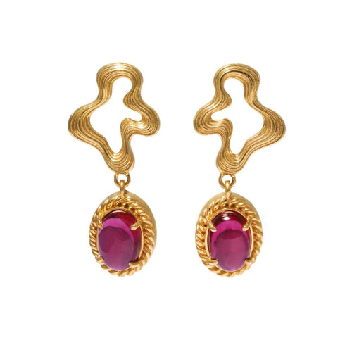 FUSCHIA FANSIES EARRINGS