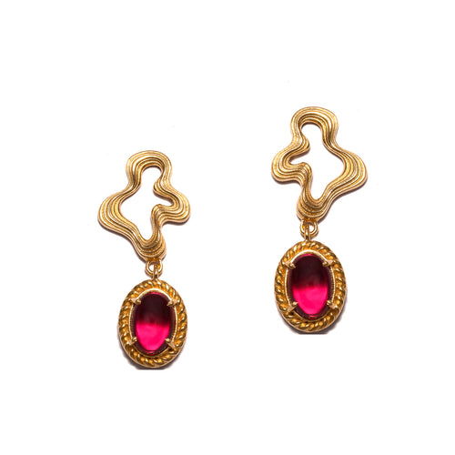 FUSCHIA FANSIES EARRINGS